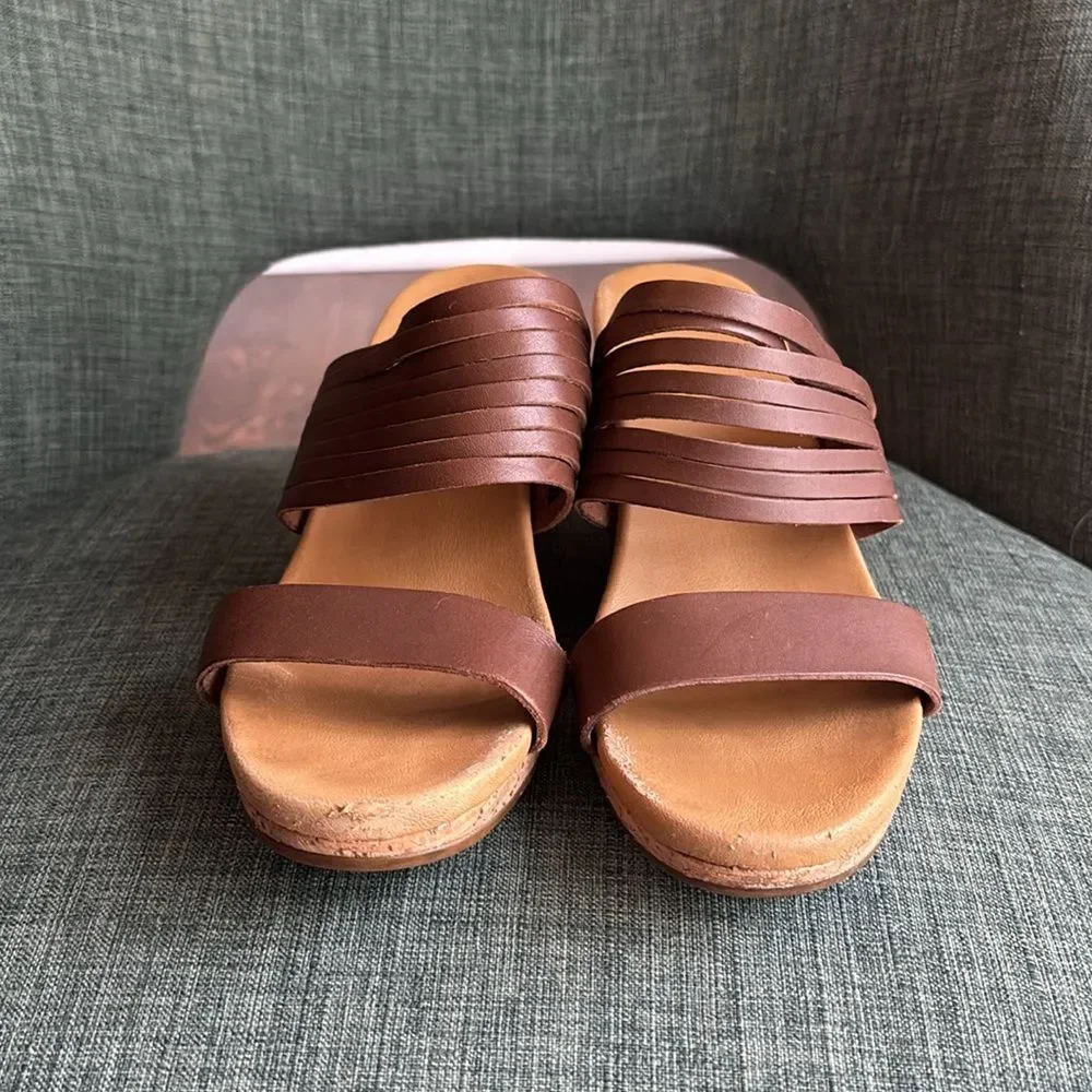 Teva women’s 1010909 Arrabelle Brown Leather Wedge Sandal Shoes Women's US 8 GUC